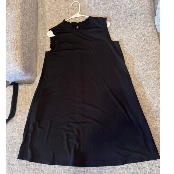 Apt. 9 Black Sleeveless Swing Dress Rubble Neck Sleeves Pockets Crewneck Sz M - Picture 7 of 10